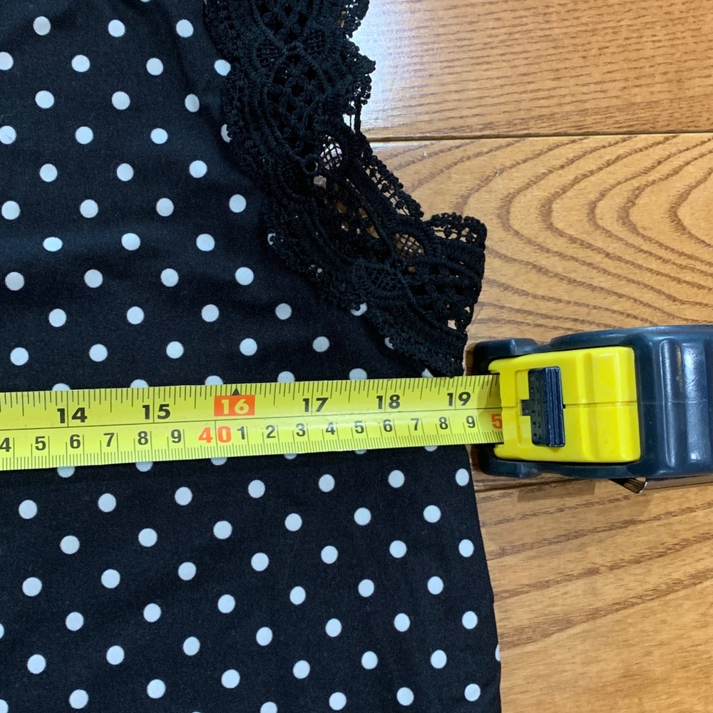 💛2/$20 Black Polka Dot Sleeveless Blouse - Classic Women's Top XL - Picture 4 of 5